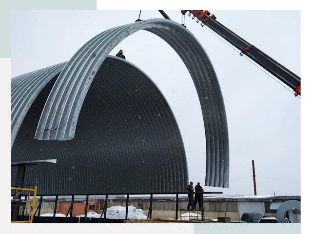 Полукруглые ангары в Белгороде
